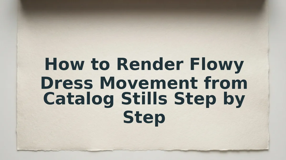 How to Render Flowy Dress Movement from Catalog Stills Step by Step